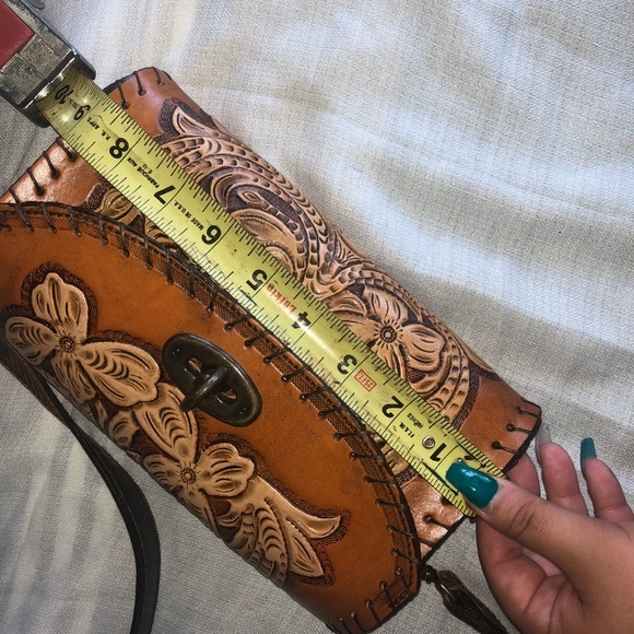 Authentic Leather Floral Crossbody - Picture 4 of 8